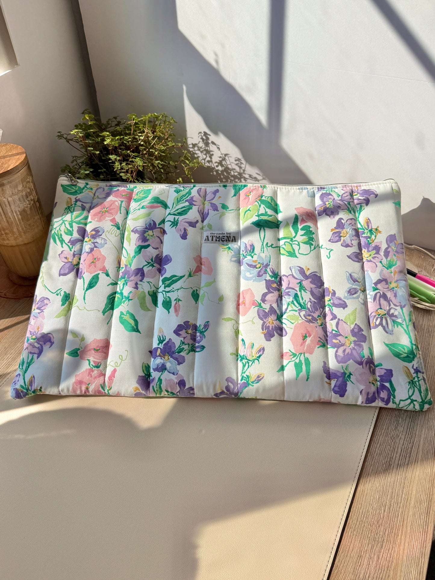 Purple Floral Laptop Sleeve