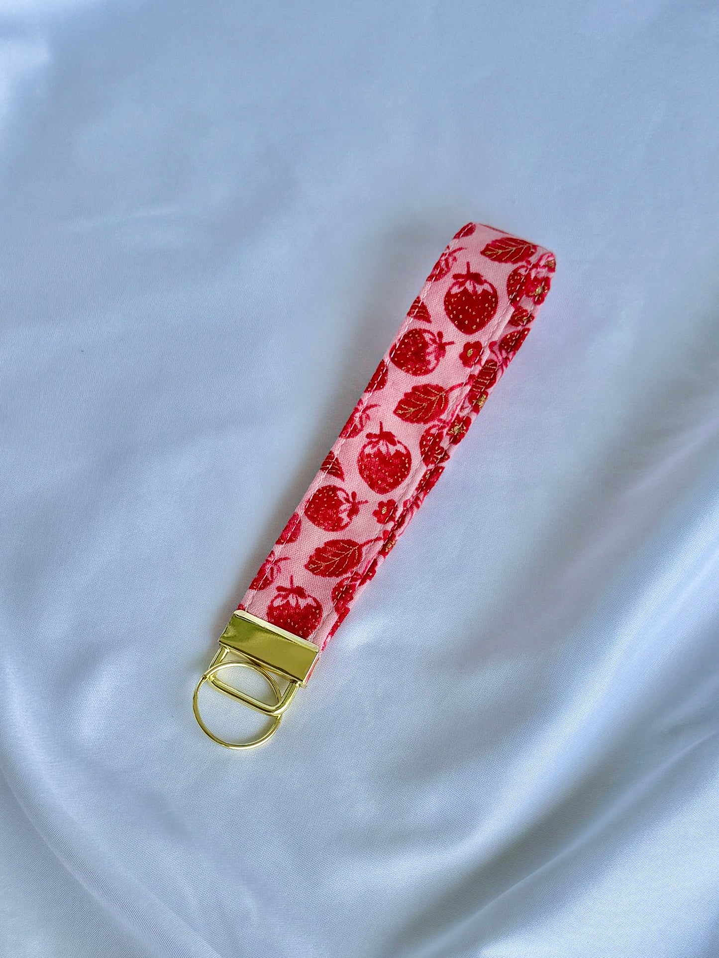 Strawberry Fields Wristlet Keychain