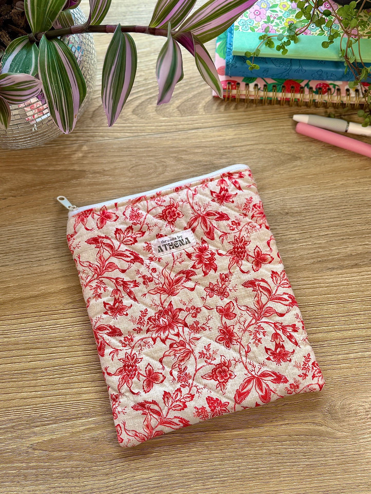 Vintage Red Florals Kindle Sleeve