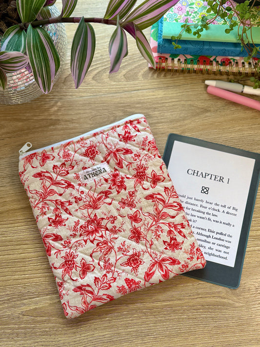 Vintage Red Florals Kindle Sleeve