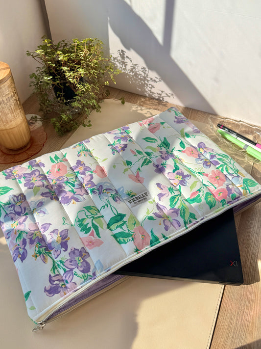 Purple Floral Laptop Sleeve
