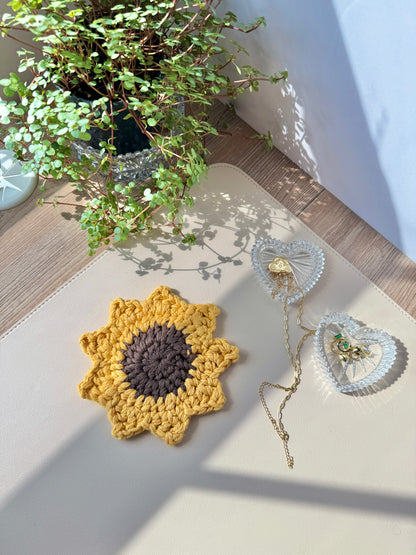 Sunflower Crocheted Coaster
