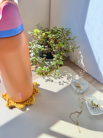 Sunflower Crocheted Coaster