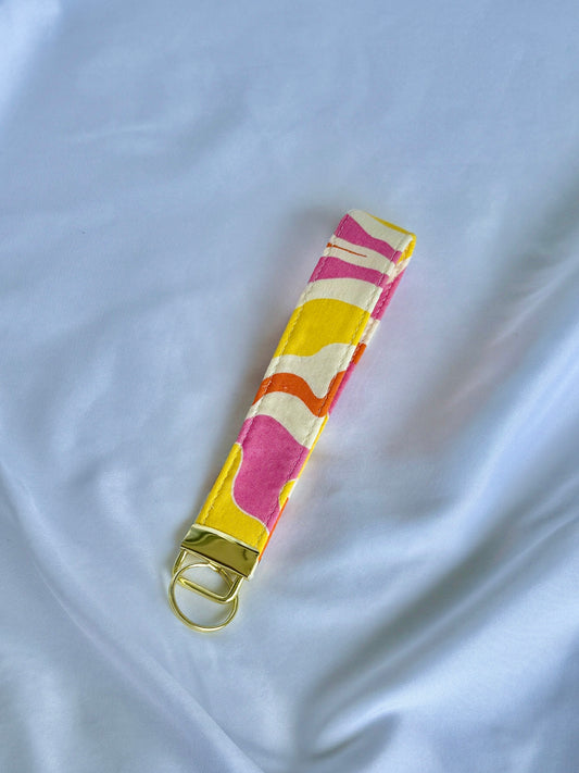Retro Oil Slick Wristlet Keychain