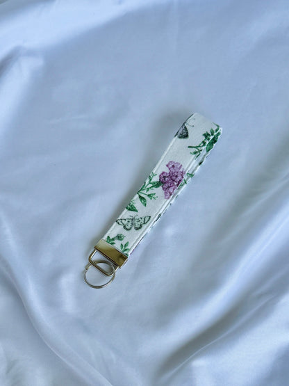 Lavender Butterflies Wristlet Keychain