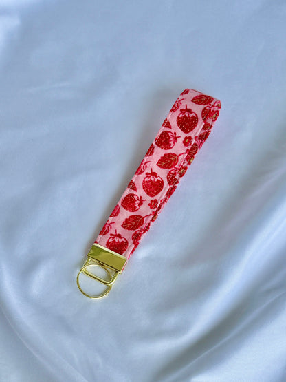 Strawberry Fields Wristlet Keychain