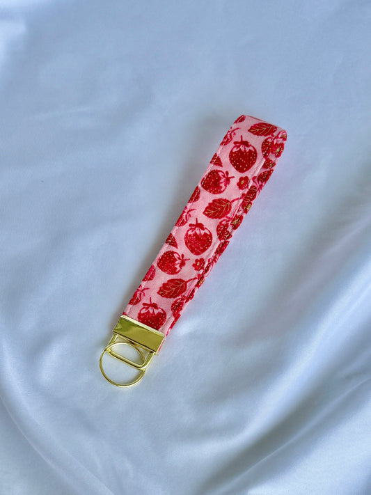 Strawberry Fields Wristlet Keychain