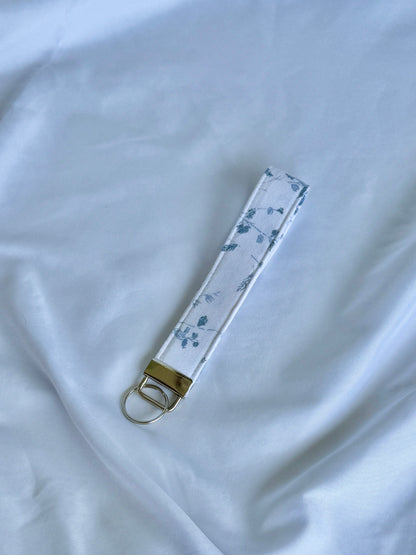Blue Florals Wristlet Keychain