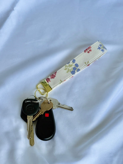 Vintage Florals Wristlet Keychain
