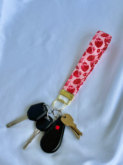 Strawberry Fields Wristlet Keychain