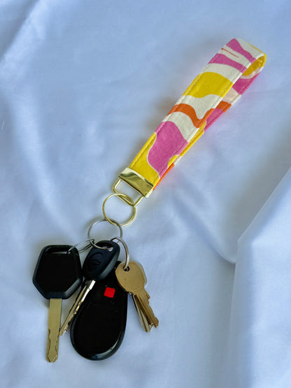 Retro Oil Slick Wristlet Keychain