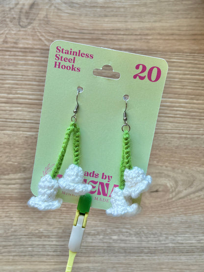 Lily of the Valley Crochet Earrings
