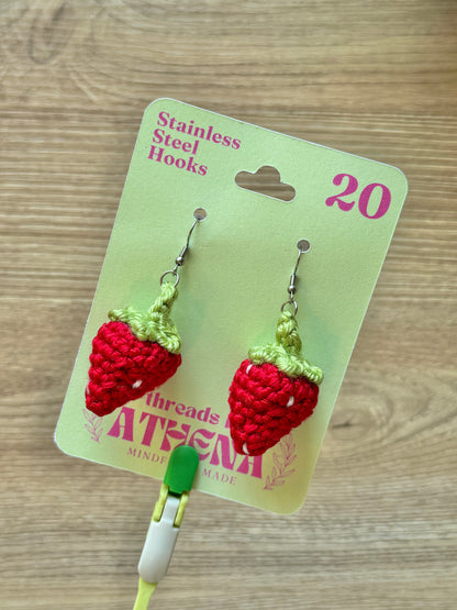 Strawberry Crochet Earrings