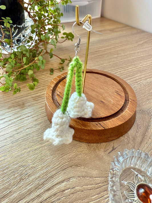 Lily of the Valley Crochet Earrings