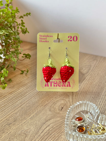 Strawberry Crochet Earrings