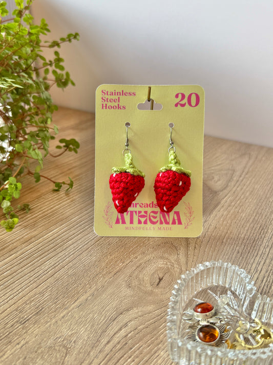 Strawberry Crochet Earrings