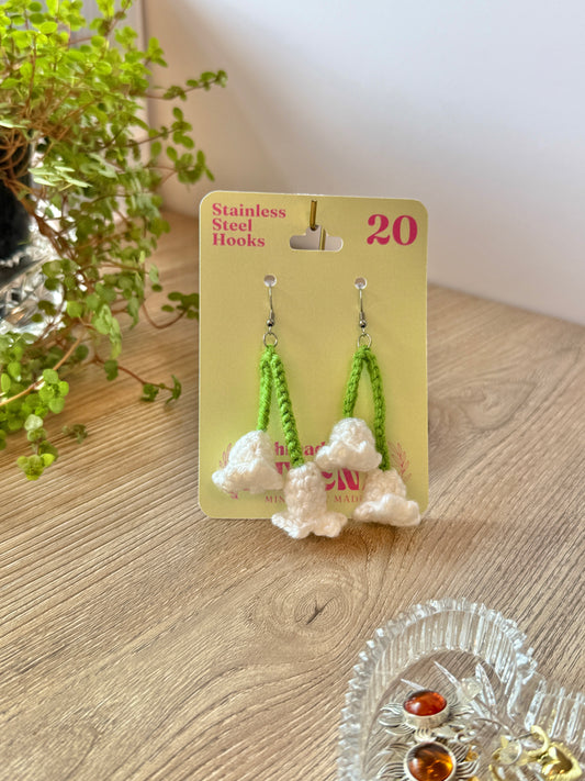 Lily of the Valley Crochet Earrings