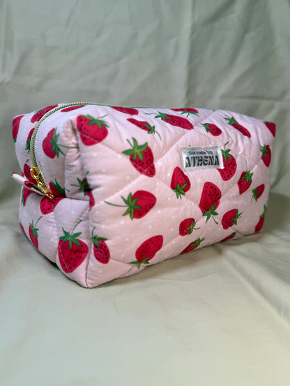 Strawberries on Dots Boxy Pouch