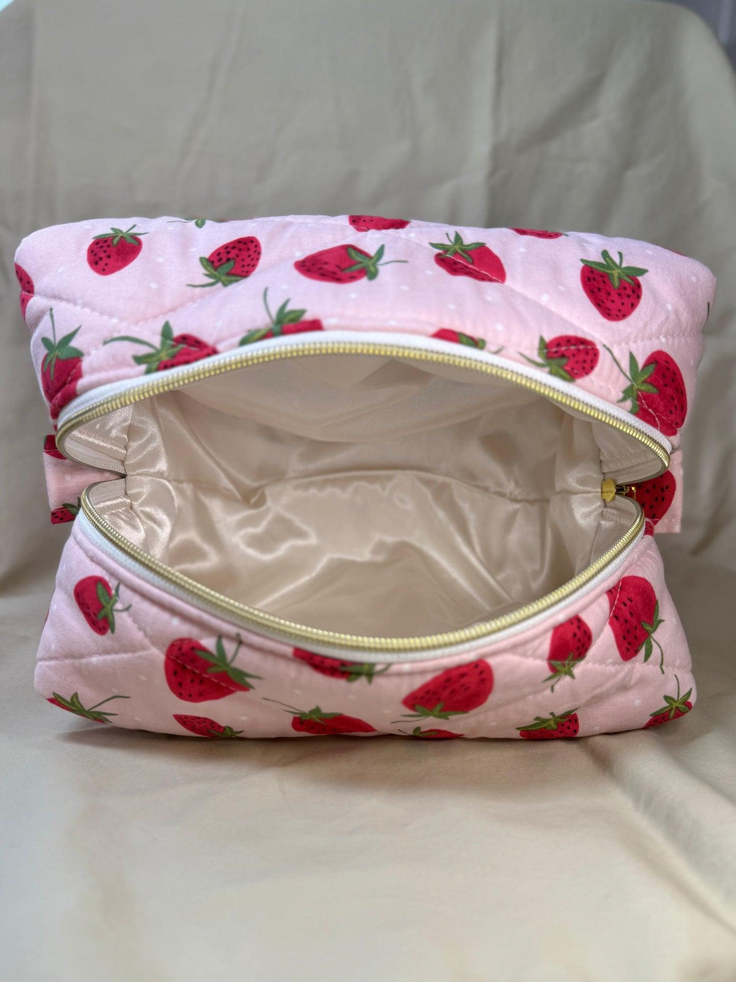 Strawberries on Dots Boxy Pouch