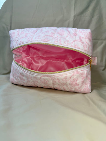 Pink Floral Swirl Boxy Pouch
